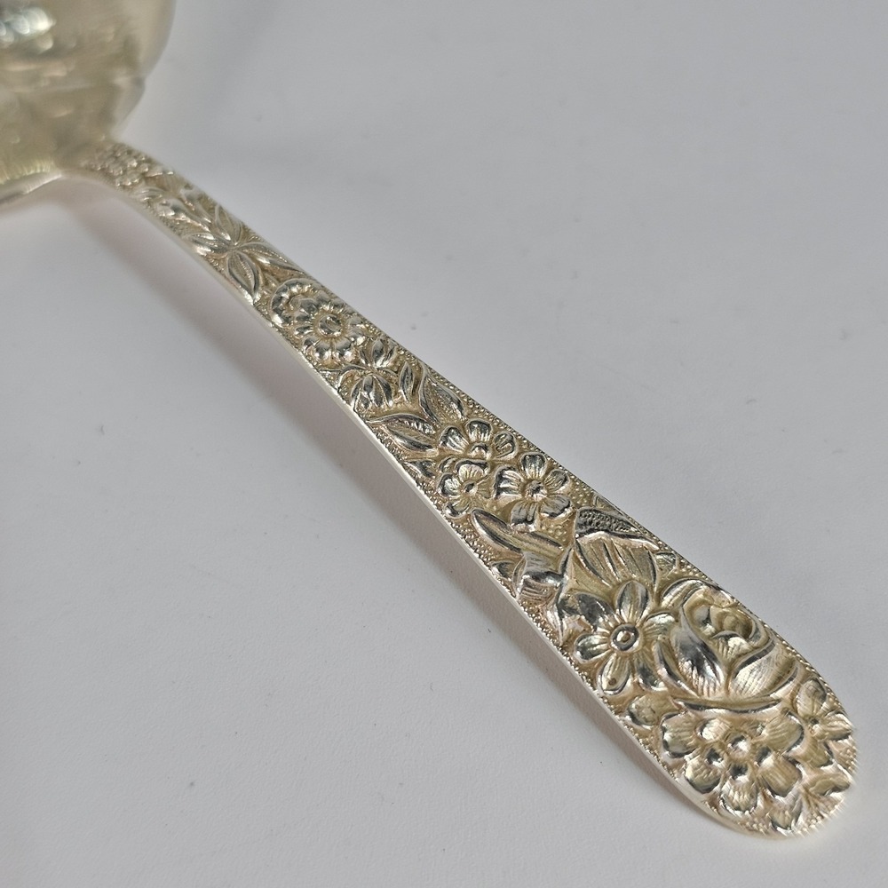 Vtg S. Kirk & Son 5" REPOUSSE Sterling Silver 925 Bon Bon Fruit Server Spoon 28g - Picture 3 of 10